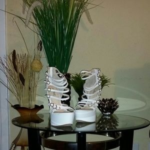 White Strappy heel by Anne Mitchelle